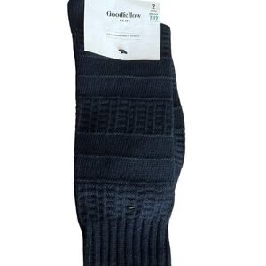Goodfellow Men's Textured Navy and Dark Gray Crew Socks - 2 Pairs - NWT